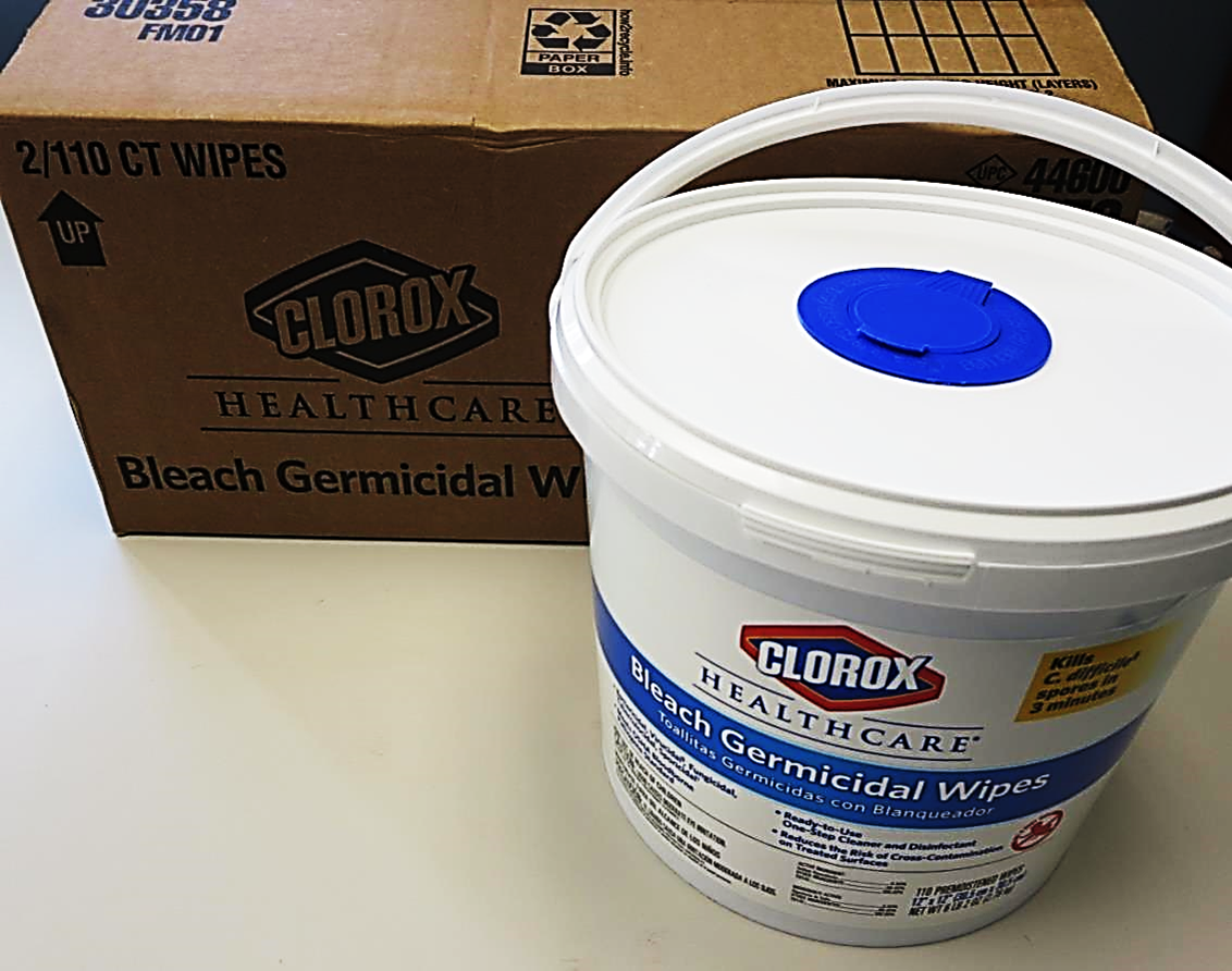 30358 Clorox Healthcare® Bleach Germicidal Wipes with 110-count Container